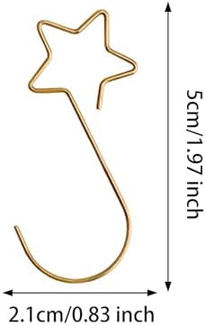 100 Pieces Star Shaped Christmas Ornament Hooks Christmas Tree Hangers Bauble Hooks Hanging Fasteners Made of Metal for Secure Hanging Suitable for Ho, Gold - Image 3