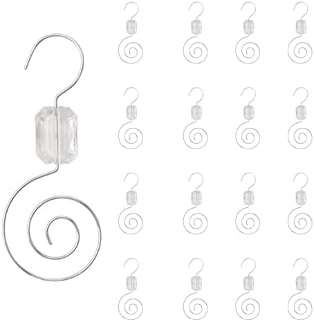 INCREWAY 30pcs Christmas Ornament Hooks, S-Shaped Hangers, Christmas Decoration Hooks, Ornament Metal Hooks with Crystal, Silver by ForHome