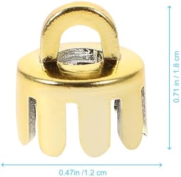 Tofficu Round Christmas Ornament Caps Replacement 12pcs 1.2cm Plastic Christmas Hangers Caps for Christmas Tree Ceramic Glass Porcelain Christmas DIY Decoration Golden - Image 6