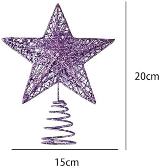 Christmas Tree Star Topper, Xmas Tree Topper Glittered 5 Point Star Treetop for Christmas Tree Ornament (Purple) - Image 2