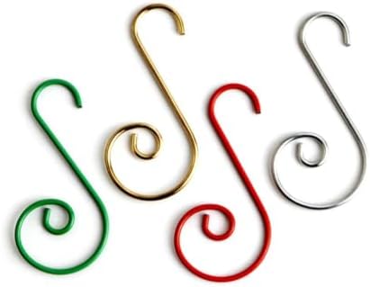 130-Pc Christmas Ornament Hooks, Metal, 4 Holiday Colors Set by Unknown