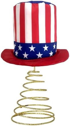 4th of July Tree Topper, Top Hat Christmas Tree Topper, Independence Day Tree Ornaments Christmas Tree Decor for Holiday Xmas Party Home (4th of July, One Size) by Unknown