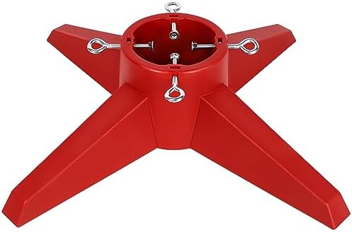 Blissun Christmas Tree Stand, Xmas Tree Base Stand, Christmas Tree Holder for Real Trees, Fits up to 8FT Real and Artificial Trees, Red by Blissun
