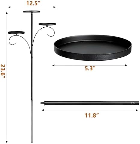Candelabra Christmas Tree Topper???Black Metal Triple Tree Topper???23.6 Inch Christmas Tree Topper Holder for Candle?€?Santa Claus and Other Decorations - Image 2