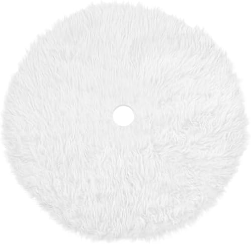 Konsait Plush Christmas Tree Skirt - Round Snow White Xmas Tree Mat Base Cover for Holiday Home Decorations,19Inch/50CM by Konsait