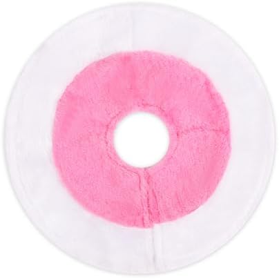 Pink Christmas Tree Skirt for Mini Christmas Tress 11 inch Pink and White Small Xmas Tree Skirts for Party Festival Table Tree Skirt Candlesticks Decorations Fireplace Christmas Indoor Supply by MUYULIN