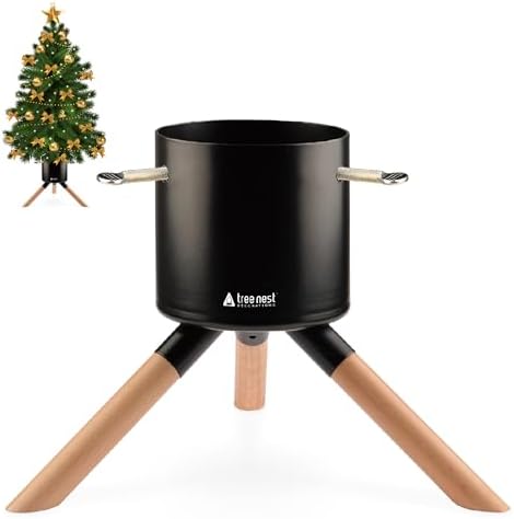 Tree Nest Christmas Tree Stand Base for 3ft 4ft 5ft Modern Tabletop Christmas Small Tree Mini Christmas Tree Holder for Xmas Tree Decoration (Cosmopolitan,Black) by TreeNest