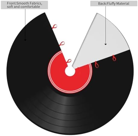 Vinyl Record Christmas Tree Skirt 36 Inch Mat Funny Party Holiday Festive Decor Supplies for Home Occasion Ornament Decorations - Image 4
