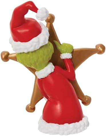 Department 56 Dr. Seuss Grinch Hiding Behind Star Sculpted Christmas Tree Topper, 8.5 Inch, Multicolor - Image 2
