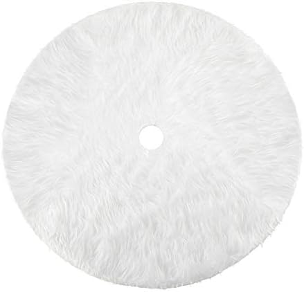Konsait Plush Christmas Tree Skirt - Round Snow White Xmas Tree Mat Base Cover for Holiday Home Decorations,31Inch/78CM by Konsait