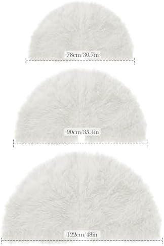 24 Inch Plush Christmas Tree Skirt White, Fluffy Faux Fur Tree Skirt for Christmas Holiday Party Decorations - Image 3