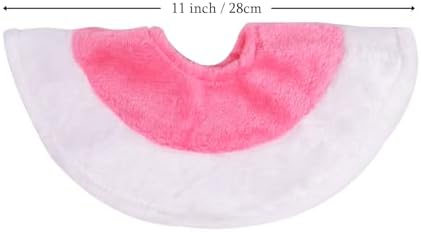 Pink Christmas Tree Skirt for Mini Christmas Tress 11 inch Pink and White Small Xmas Tree Skirts for Party Festival Table Tree Skirt Candlesticks Decorations Fireplace Christmas Indoor Supply - Image 3