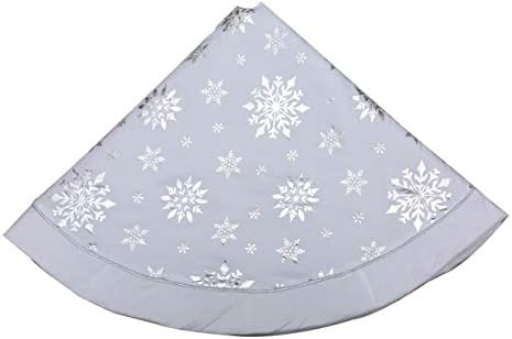 Flash World 48 Inch Large Christmas Tree Skirt Xmas Soft Cover Mat Decor Snowflake Collar Farmhouse Tree Skirt for Holiday Ornaments Party Home Indoor Decorations (White?€?Three Cotton Layer, 48INCH) - Image 3