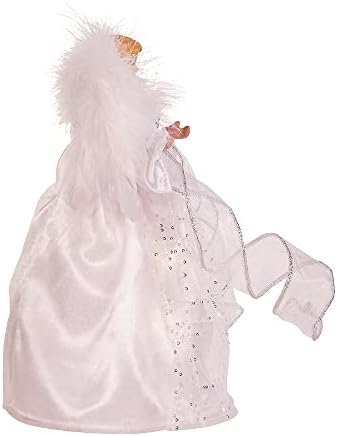 10-Inch Battery-Operated Silver and White Fairy Lighted Angel Tree Topper - Image 2