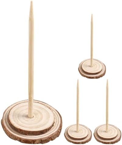 Wakauto 4pcs Mini Tabletop Christmas Tree Stand, Wood Craft Tree Holder by Wakauto