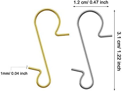 Tatuo Xmas Ornament Hooks Metal Wire Hooks Ornament Hangers with Storage Box for Christmas Tree Decoration (201, Gold and Silver) - Image 3