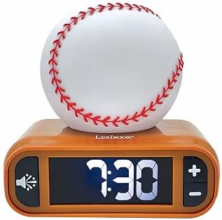 LEXiBOOK, Baseball Nightlight Alarm Clock, RL800BL by Lexibook