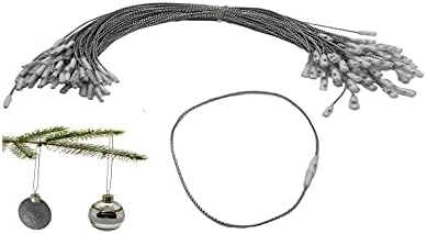 100 Pack Silver Metal Christmas Ornament Precut String Hangers with Snap Fastener (Nomad Brand) by Unknown
