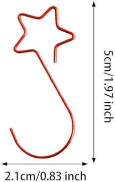 100 Pieces Star Shaped Christmas Ornament Hooks Christmas Tree Hangers Bauble Hooks Hanging Fasteners Made of Metal for Secure Hanging Suitable for Ho, Red - Image 3