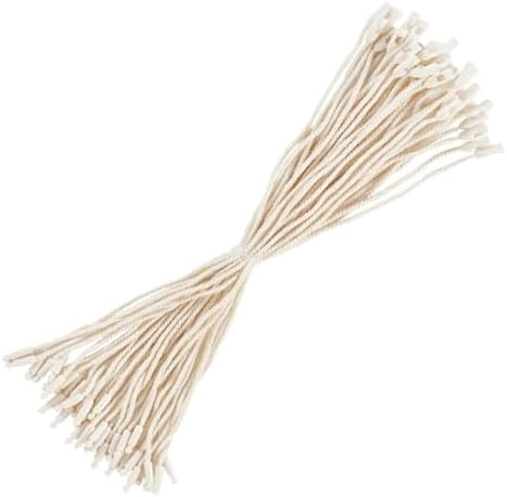 100pcs Ornament Hangers String, 7.87 Inch Precut Metallic Tinsel Rope Ornament Hanging Ropes with Snap Fastener for Christmas Tree Baubles Tags Party Favor, Milk White by homeemoh