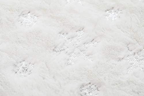 Christmas Tree Skirt 30/36/49 inches Xmas White Tree Skirts Snowflake Embroidery for Christmas Decorations Holiday Party 198 Silver 120 - Image 3