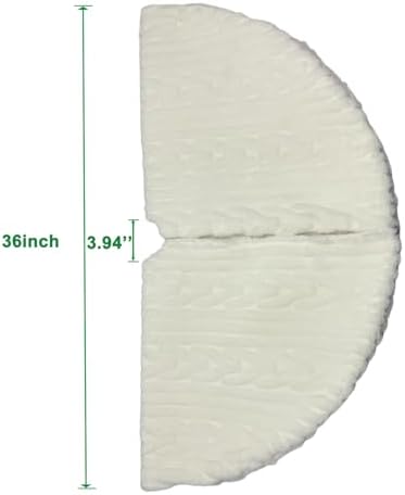 Christmas Tree Skirt 48 Inch Snowy White Thick Faux Fur White Tree Skirts Snowy & Thick for Xmas Year Party Holiday Home Decorations (Large) - Image 5