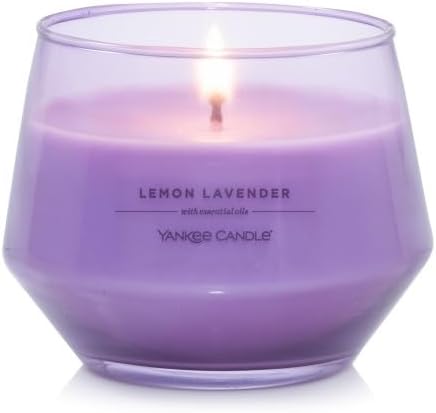 Yankee Candle Studio Scented Candle with up to 50 Hour Burn Time, Premium Plant Wax Blend for Consistent Burn, 10 oz Jar Candle with Room Filling Fragrance, Lemon Lavender