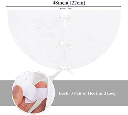 48inch White Christmas Tree Skirt Large Tree Skirt for Christmas Decoration - Image 5