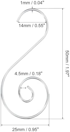 PATIKIL Christmas Ornaments Hooks 40 Pack S Shape Hooks Wire Metal Hanging for Christmas Party Tree Decorations, Silver Tone - Image 2