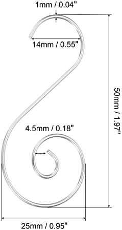 PATIKIL Christmas Ornaments Hooks 120 Pack S Shape Hooks Wire Metal Hanging for Christmas Party Tree Decorations, Silver Tone - Image 2