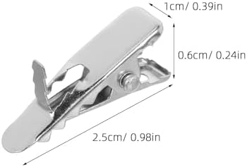 Toyvian 100pcs Christmas Decor Clips for Flower Ornaments Silver Iron Alligator Clips with Firm Grip and Compact Design for Wreaths and DIY Crafts for Holiday Decorations - Image 2