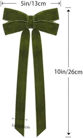 12Pcs Green Velvet Ribbon Bows Christmas Tree Decorations,5in x 10in St Patricks Day Ornaments for Tree Home Party Front Door Wreath Garland Holiday Decor - Image 2