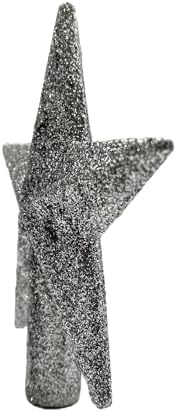 Kurt Adler 4" Petite Treasures Silver Glittered Mini Star Christmas Tree Topper - Unlit - Image 2