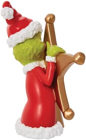 Department 56 Dr. Seuss Grinch Hiding Behind Star Sculpted Christmas Tree Topper, 8.5 Inch, Multicolor - Image 5