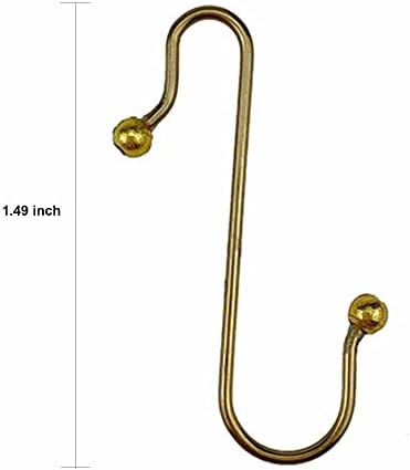 Ornament Hooks Hangers S-Shaped Metal Wire Ornament Hooks for Christmas Tree Decoration Hanging (Gold, 60), JH-00095G(60), 1.49 inch - Image 2