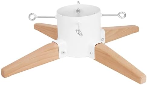 HarcoHome Christmas Tree Stand for Live Tree 8ft, Metal and Beech Hardwood Christmas Tree Holder with Spike for Fresh Tree, Tree Base for Real Tree, Arch Design, Seasonal Decor (White) by HarcoHome