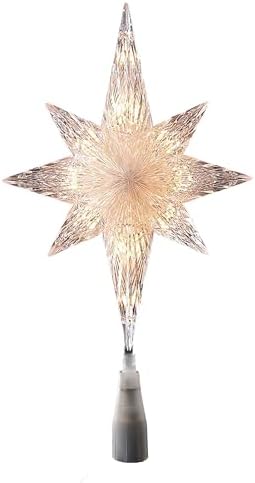 Kurt Adler UL 10-Light Bethlehem Star Christmas Tree Topper, 11in, White by KurtSAdler