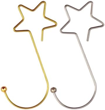 60 Pcs Star Ornament Hooks Gold Silver Christmas Tree - Image 5