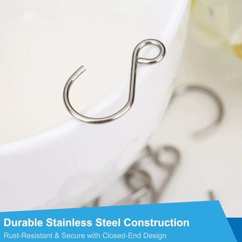 200Pcs Stainless Steel S Hooks for Chandelier Crystals Mini Silver Split Rings and Crystal Connectors Tiny Hanging Hooks for Ornaments and Decorative Hangers - Image 4