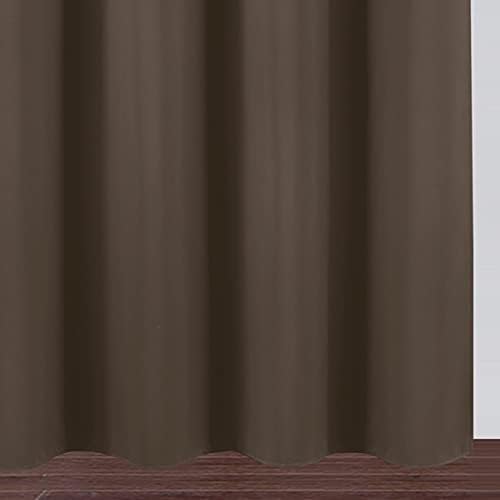 LEMOMO Chocolate Brown Thermal Blackout Curtains/42 x 95 Inch/Set of 2 Panels Room Darkening Curtains for Bedroom
