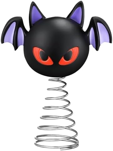 Queekay Halloween Bat Tree Topper, 4 Inch Mini Tree Ornament by Queekay