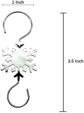 Ornament Hooks - Set of 24 Electroplating Snowflake Pattern Decorative Silver Wire S-Hook Holiday Card Holder Seasonal Decorations (Silver) - Image 2