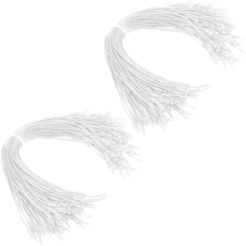 Christmas Hooks for Ornaments, 200 PCS White Christmas Ornament String Ribbon Hangers with Snap Hanging Ropes Hooks Cords Locking Xmas Holiday Tree Decorations Toddler Proof Adjustable Pendant by OZOSHINE