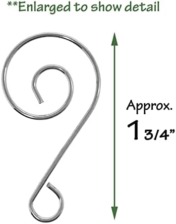 Christmas Ornament Hooks Set of 300, Silver Chrome S Hooks for Hanging Ornaments, Decorative Swirl Scroll Ornament Hangers, 1.75 Inch Metal Tree Hooks for Tree Decorations, Holiday Crafts & Display - Image 3