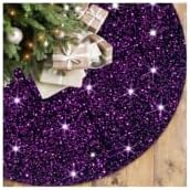 FOTSHARER Christmas Tree Skirt Purple Sequin Tree Skirts 36 Inch Velvet Halloween Tree Skirt for Xmas Decor Unique Sequins Tree Collar Skirt Dark Purple Christmas Tree Floor Mat for Home Party Supply by FOTSHARER