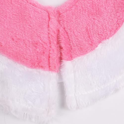 Pink Christmas Tree Skirt for Mini Christmas Tress 11 inch Pink and White Small Xmas Tree Skirts for Party Festival Table Tree Skirt Candlesticks Decorations Fireplace Christmas Indoor Supply - Image 5