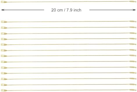 100Pcs Christmas Ornament Hooks Pre-Cut Ornaments Hanger Hanging String Ribbon Rope with Snap Fastener for Xmas Tree Party Holiday Decoration (Gold) - Image 2