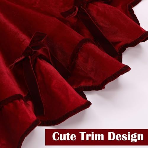 Soulchen Burgundy Red Bow Christmas Tree Skirt 36 Inches - Image 3