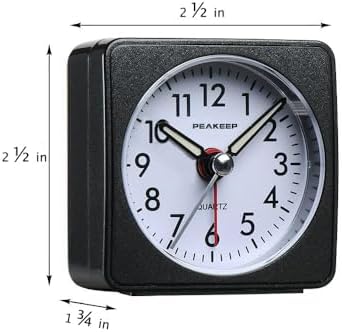 Peakeep Ultra Small, Battery Travel Alarm Clock with Snooze and Light - Image 2