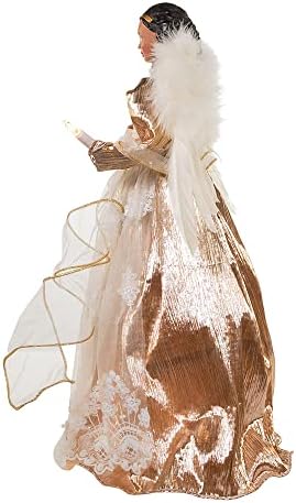 Kurt Adler 16-Inch White/Rose Gold Black Angel Tree Topper - Image 3